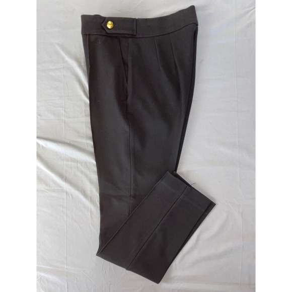 Express Gold Buttoned Skinny Fit Chino Trouser Pants. Black, Tag 8L. EUC!! - Picture 1 of 9